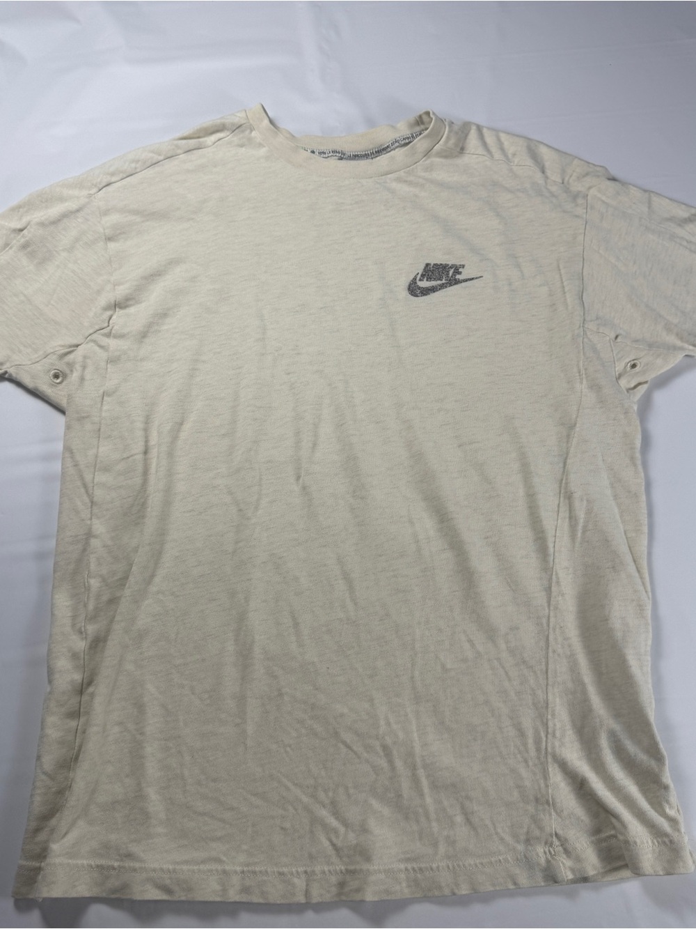 Nike Move To Zero Shirt Mens L Heavyweight Cream Pinwheel Graphic Tee EUC